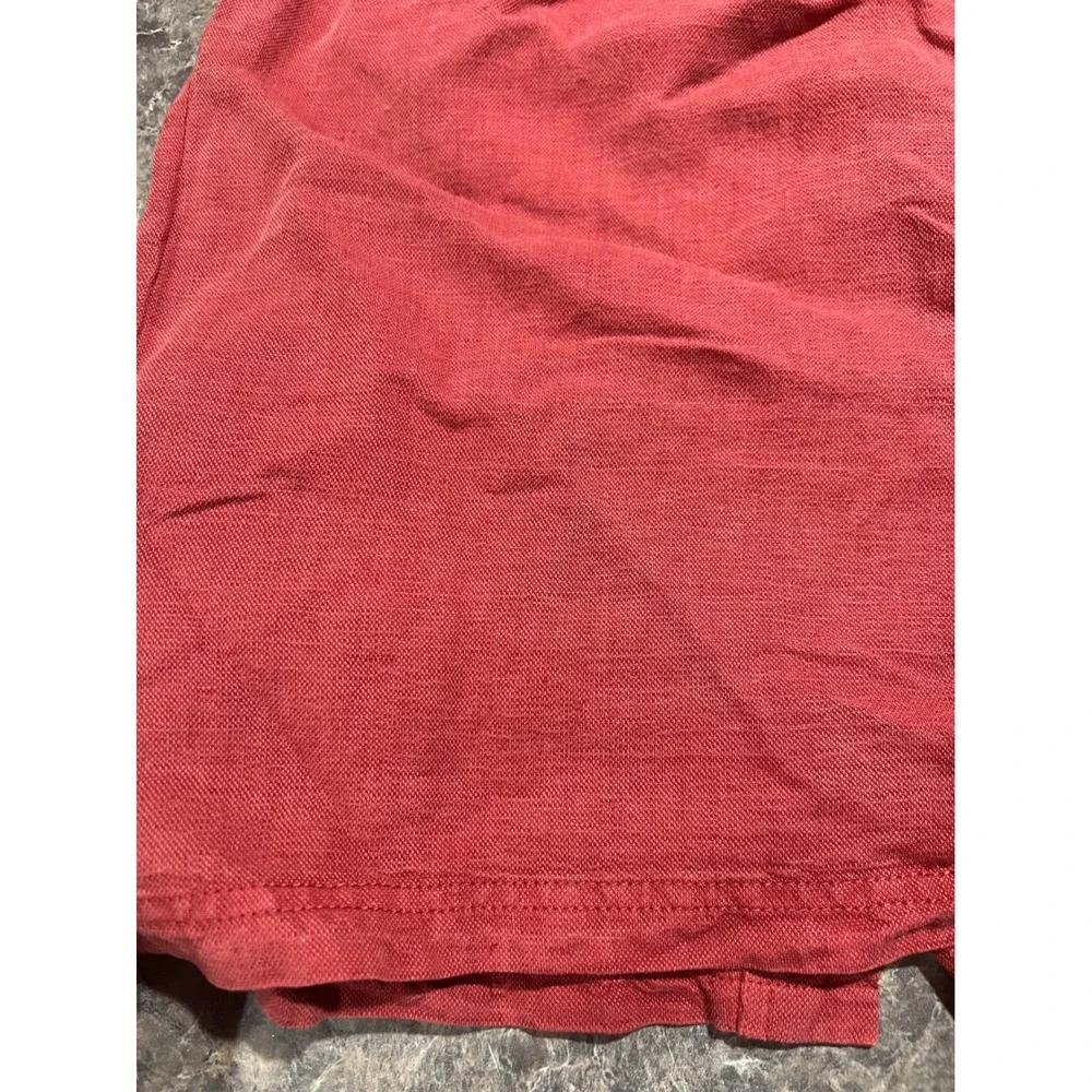 E&C California Terracotta Linen Blend Button Front Mini Skirt Boho Coastal Small